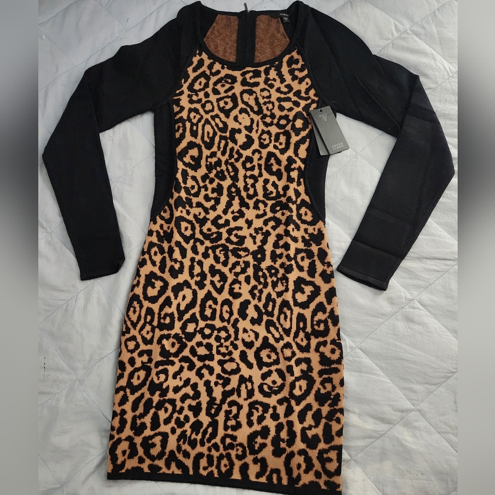 GUESS CREW INTARSIA BODYCON DRESS
